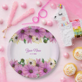 Pink Yellow Floral Rustic Elegant Wedding Party Pappteller (Party)