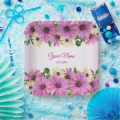 Pink Yellow Floral Rustic Elegant Wedding Party Pappteller (Party)