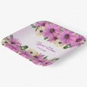 Pink Yellow Floral Rustic Elegant Wedding Party Pappteller (Gewinkelt)