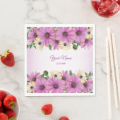 Pink Yellow Floral Rustic Elegant Wedding Party Serviette (Beispiel)