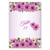 Pink Yellow Floral Rustic Elegant Wedding Party Tischnummer (Rückseite)