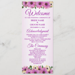 Pink Yellow Floral Rustic Elegant Wedding Programm