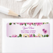 Pink Yellow Floral Rustic Wedding Return Address (Insitu)