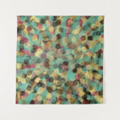 pink yellow green and blue circle pattern abstract wandteppich (Vorderseite (Horizontal))