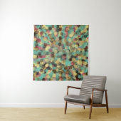 pink yellow green and blue circle pattern abstract wandteppich (Beispiel (Horizontal))