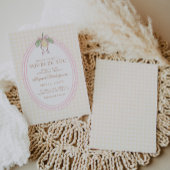 Pink & Yellow Lemon Bow Baby Shower Einladung