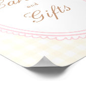 Pink & Yellow Lemon Bow Cards & Gifts Poster (Ecke)