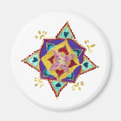 Pink Yellow Mandala Magnet (Vorne)