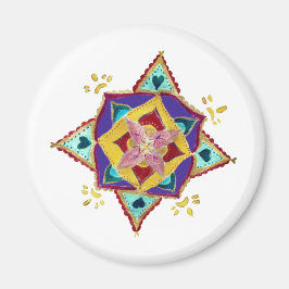 Pink Yellow Mandala Magnet