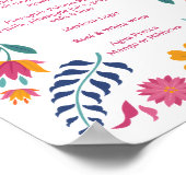 Pink Yellow Mexican Fiesta Bar Menu Sign Poster (Ecke)