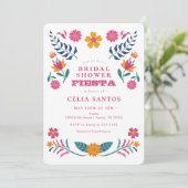 Pink Yellow Mexican Fiesta Brautparty Einladung (Stehend Vorderseite)