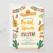 Pink Yellow Mexican Fiesta Brautparty Einladung (Vorderseite)
