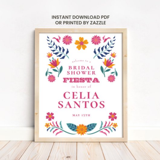 Pink Yellow Mexican Fiesta Bridal Shower Poster