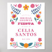Pink Yellow Mexican Fiesta Bridal Shower Poster (Vorne)