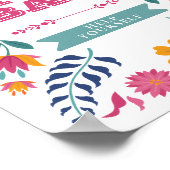 Pink Yellow Mexican Fiesta Nacho Bar Sign Poster (Ecke)