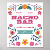 Pink Yellow Mexican Fiesta Nacho Bar Sign Poster (Vorne)