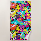 Pink Yellow Orange Graffiti Strandtuch (Vorderseite)