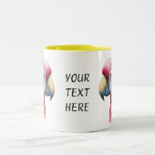 Pink & Yellow Parrot – Whimsical Tropical Bird Zweifarbige Tasse (Mittel)