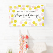 Pink & Yellow Polka Dots Confetti Abschluss Banner (Insitu)