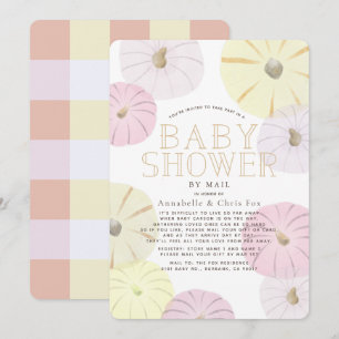 Pink & Yellow Pumpkin Girl Baby Dusche von Mail Einladung