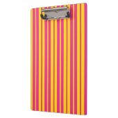 Pink Yellow Stylish Stripes Pattern Design  Klemmbrett (Links)