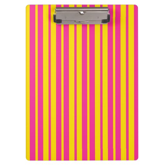 Pink Yellow Stylish Stripes Pattern Design  Klemmbrett (Vorderseite)