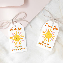 Pink Yellow Sunshine Baby Dusche Gefallen Geschenkanhänger
