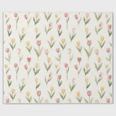 Pink Yellow Tulip Flowers Easter Geschenkpapier (Flach)