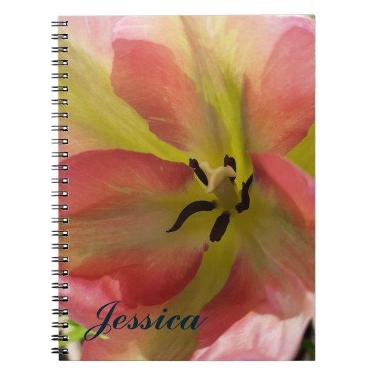 Pink & Yellow Tulip Spiral Notebook Notizblock (Vorderseite)