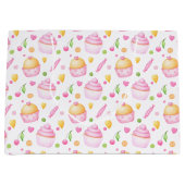 PINK & YELLOW VALENTINSTAG CUPCAKES GROßE GESCHENKTÜTE (Vorderseite)