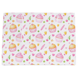 PINK & YELLOW VALENTINSTAG CUPCAKES GROßE GESCHENKTÜTE