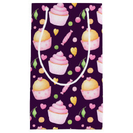 PINK & YELLOW VALENTINSTAG CUPCAKES KLEINE GESCHENKTÜTE