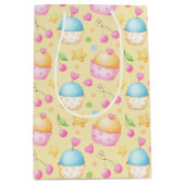 PINK & YELLOW VALENTINSTAG CUPCAKES MITTLERE GESCHENKTÜTE (Vorderseite)