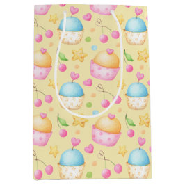 PINK & YELLOW VALENTINSTAG CUPCAKES MITTLERE GESCHENKTÜTE