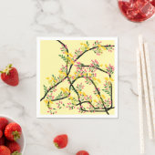 Pink Yellow Vine Blossoms Cocktail Serviette (Beispiel)