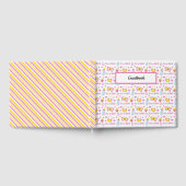 PINK YELLOW WEISS SEINE MÄDCHEN BABY-ELEMENTE GÄSTEBUCH (Voll)