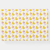 PINK YELLOW WHITE BABY MÄDCHEN SCHNULLER & DUCKS GÄSTEBUCH (Rückseite)