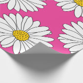 Pink Yellow White Daisy Muster Geschenkpapier (Ecke)