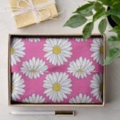 Pink Yellow White Daisy Muster Seidenpapier (Geschenk)