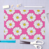 Pink Yellow White Daisy Muster Seidenpapier (Handwerk)