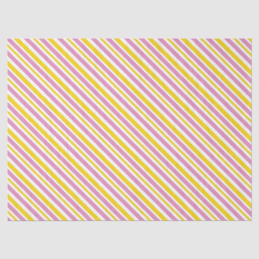 PINK YELLOW WHITE DIAGONAL STRIPES SEIDENPAPIER (Vorderseite)