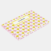 PINK YELLOW WHITE NIEDLICH BABY GIRL ITEMS GÄSTEBUCH (Ecke)