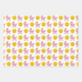 PINK YELLOW WHITE NIEDLICH BABY GIRL ITEMS GESCHENKPAPIER SET (Vorderseite 2)