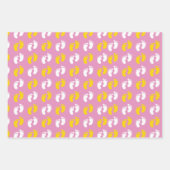 PINK YELLOW WHITE NIEDLICH BABY GIRL ITEMS GESCHENKPAPIER SET (Vorderseite)