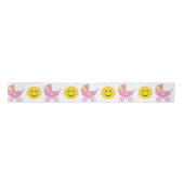 PINK YELLOW WHITE SUNS & BABY CARRIAGES SATINBAND (Vorderseite)