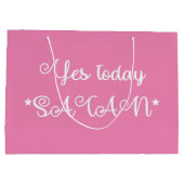 Pink Yes Today Satan Funny Große Geschenktüte (Rückseite)