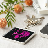 Pink Yin & Yang Coffee & Wine Key Chain Schlüsselanhänger (Seite)