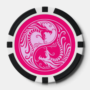 Pink Yin Yang Dragon Pokerchips