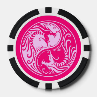 Pink Yin Yang Dragon Pokerchips