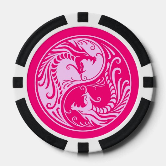 Pink Yin Yang Dragon Pokerchips (Vorderseite)